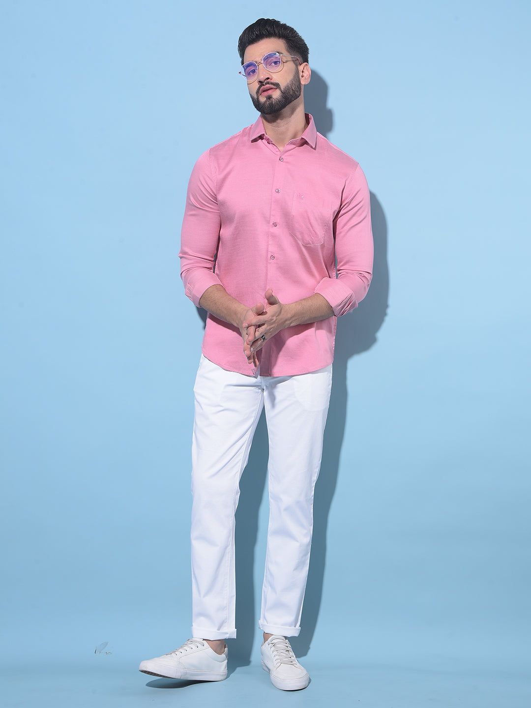 White Stretchable Trousers-38 / White