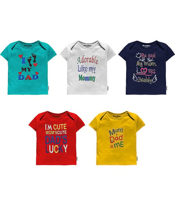 NammaBaby Pack of 5 Unisex for Baby Cotton T-Shirt ( Multi )
