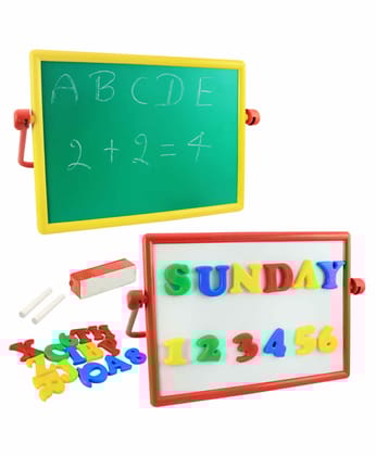 EKTA 2-in-1 Numero Board: Magnetic Alphabets, Numbers, Whiteboard & Chalkboard, Multi-Functional Learning Tool for Kids Ages 18 months -4 Years