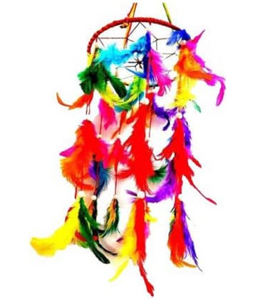 new lucky Feather Multicolour Dream Catcher - Pack of 1 ( 65 X 18 cms )
