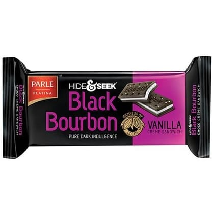 Parle Platina Hide & Seek Black Bourbon Vanilla Creme Sandwich, 40 g Pouch
