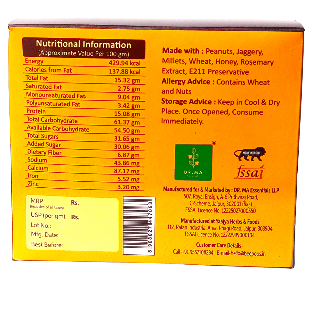 BeePops Nutri Millet Bars (Box of 15)