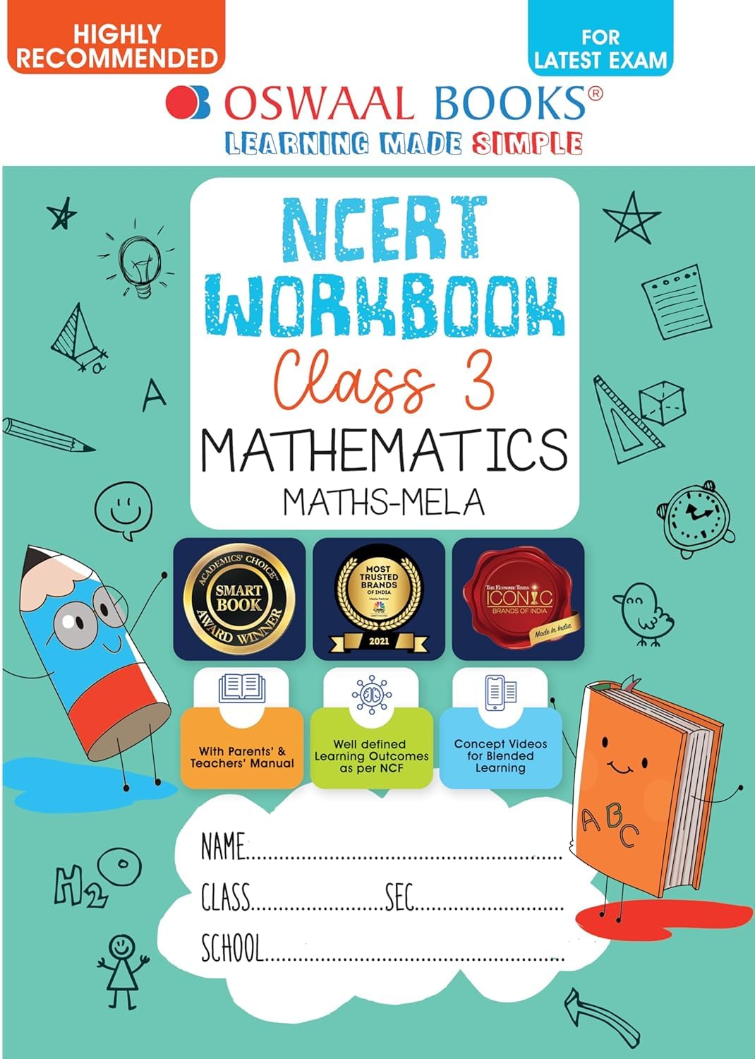 Oswaal NCERT Workbook mathematics (Maths Mela)class 3 with latest syllabus 2025 [Paperback] oswaal