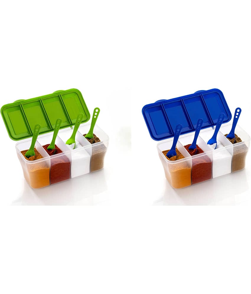 OFFYX - Spice Jar Plastic Multicolor Spice Container ( Set of 2 )