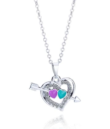 FASHION FRILL - Silver Pendant set ( Pack of 1 )
