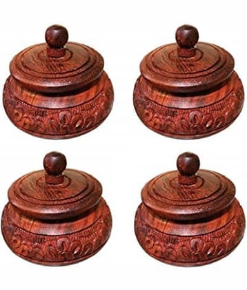 SHAHNAWAZ WOODEN HANDICRAFTS Sindoor Box 4 ( Pack of 4 )