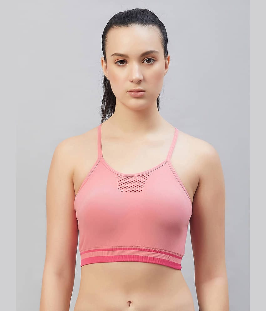 C9 Airwear - Pink Nylon Removable Padding Women's Sports Bra ( Pack of 1 )