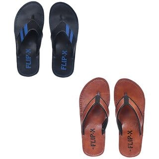 LEACO Men Premium Slipper Combo of 2 by Flip X Daily Comfort and Stylish Slipper Combo