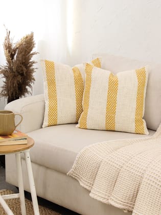 Shivalik - Set Of 2 Cushion Covers (Yellow) - Medium