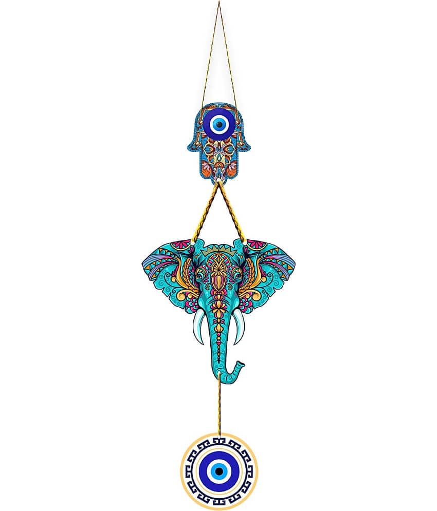 Positive Vibe Lifestyle Wood Evil Eye Wall Sculpture Multi - Pack of 1