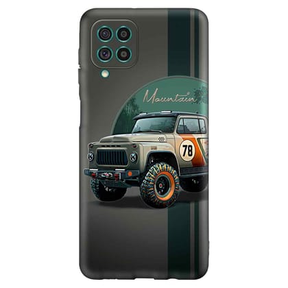 Mountain Car Samsung F62 Premium Embossed Mobile cover