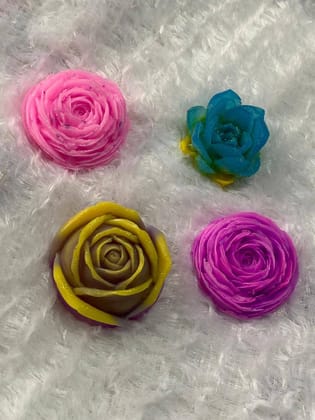 Luxury Rose-Shaped Handmade Soap Set - Vibrant Decorative Gift Soaps