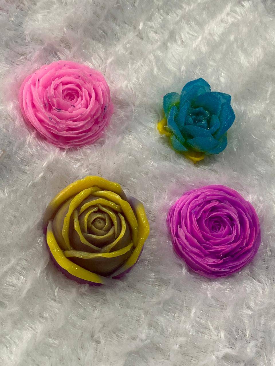 Luxury Rose-Shaped Handmade Soap Set - Vibrant Decorative Gift Soaps