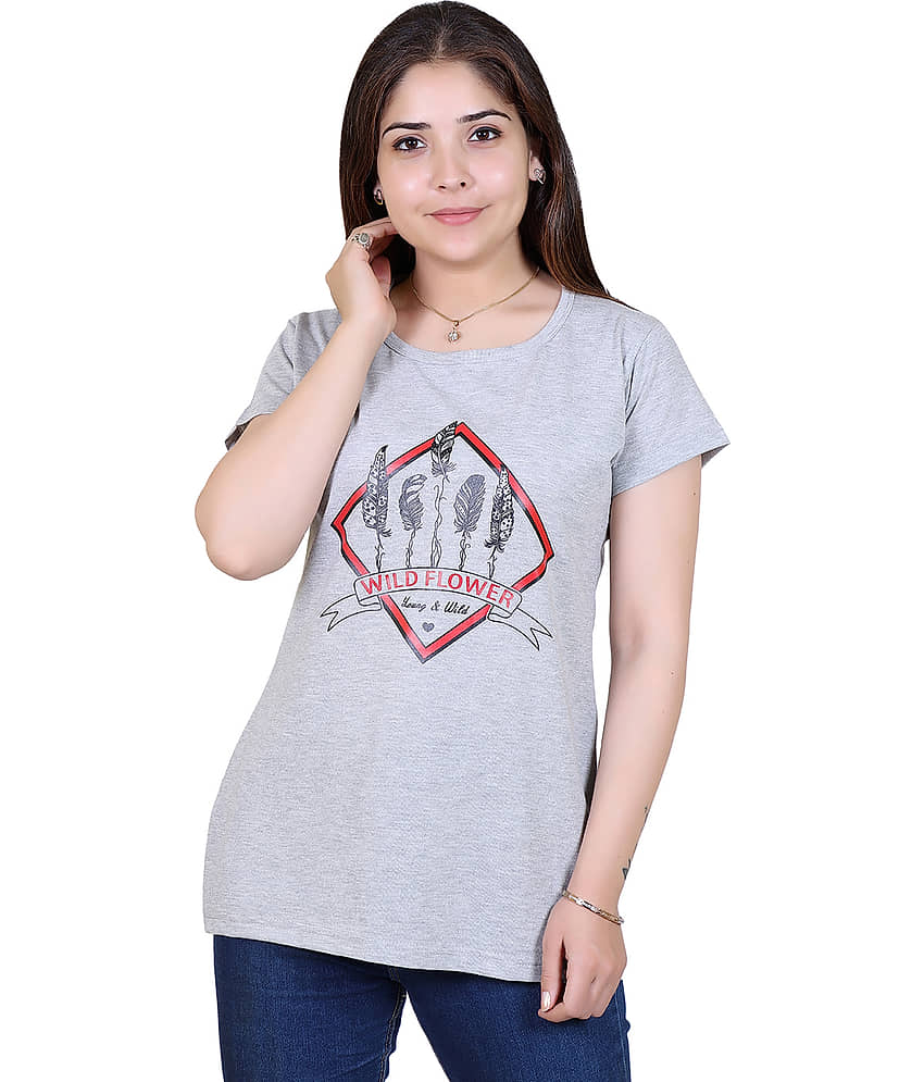 Ogarti Women's Cotton Regular Top ( Light Grey )
