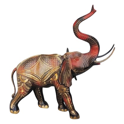 Handcrafted Brass Elephant Decorative Showpiece Statue for Home & Office Decor, Height : 27 Inch (ANMAS209 A)