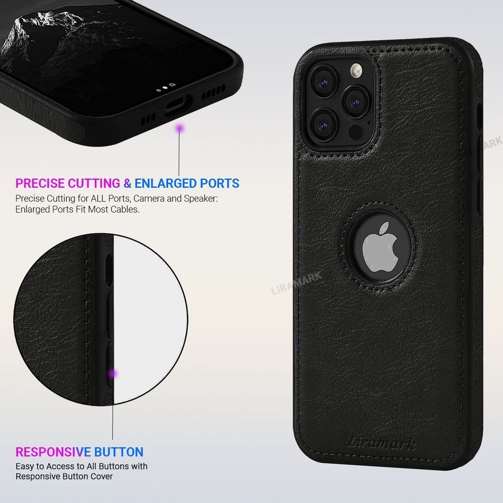 LIRAMARK PU Leather Flexible Back Cover Case Designed for iPhone 12 Pro Max