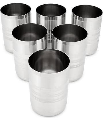 Dynore - Steel Glasses Steel Glasses Set 250 ml ( Pack of 6 )