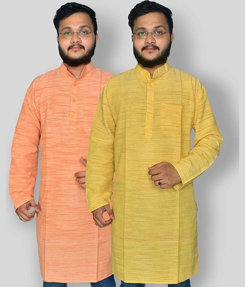DESHBANDHU DBK - Multicolor Cotton Men's Regular Kurta ( Pack of 2 )