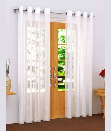 Sai Arpan Solid Transparent Eyelet Curtain 7 ft ( Pack of 2 ) - Multicolor