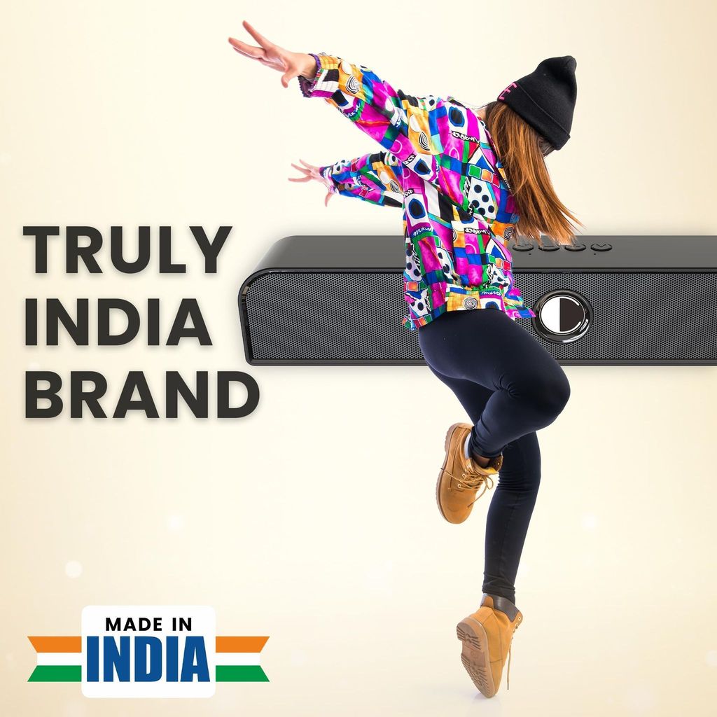 CELLECOR CLB10 20W Bluetooth Soundbar with 3D Surround Sound |Bluetooth 5.2v | FM Radio | Multiple Connectivity | Black