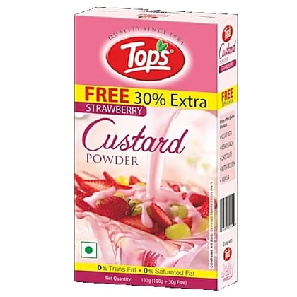Tops Custard Powder - Strawberry, 100 g Carton