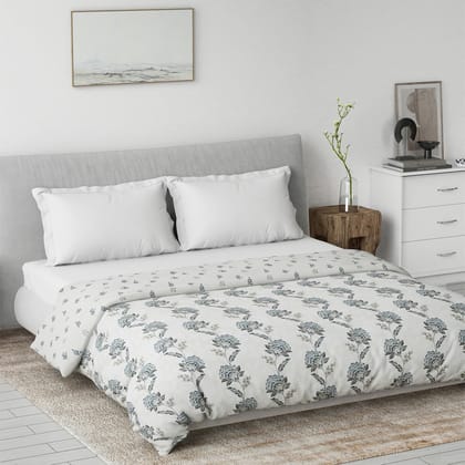 DDECOR - Primary Collection 100% Cotton Floral Pattern VOIL Queen Dohar |229 CM X 254 CM| - Grey