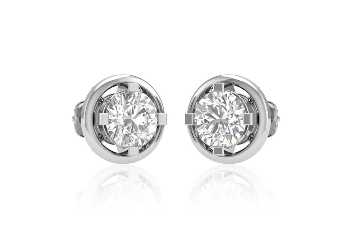 Gold Aureole Round Ear Studs