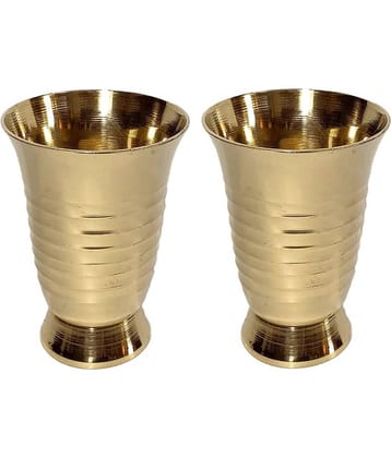 A & H ENTERPRISES - Small Size Glassiya Brass Glasses 100 ml ( Pack of 2 )