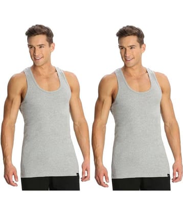 Jockey Grey Sleeveless Vests Pack of 2