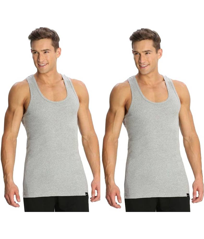 Jockey Grey Sleeveless Vests Pack of 2
