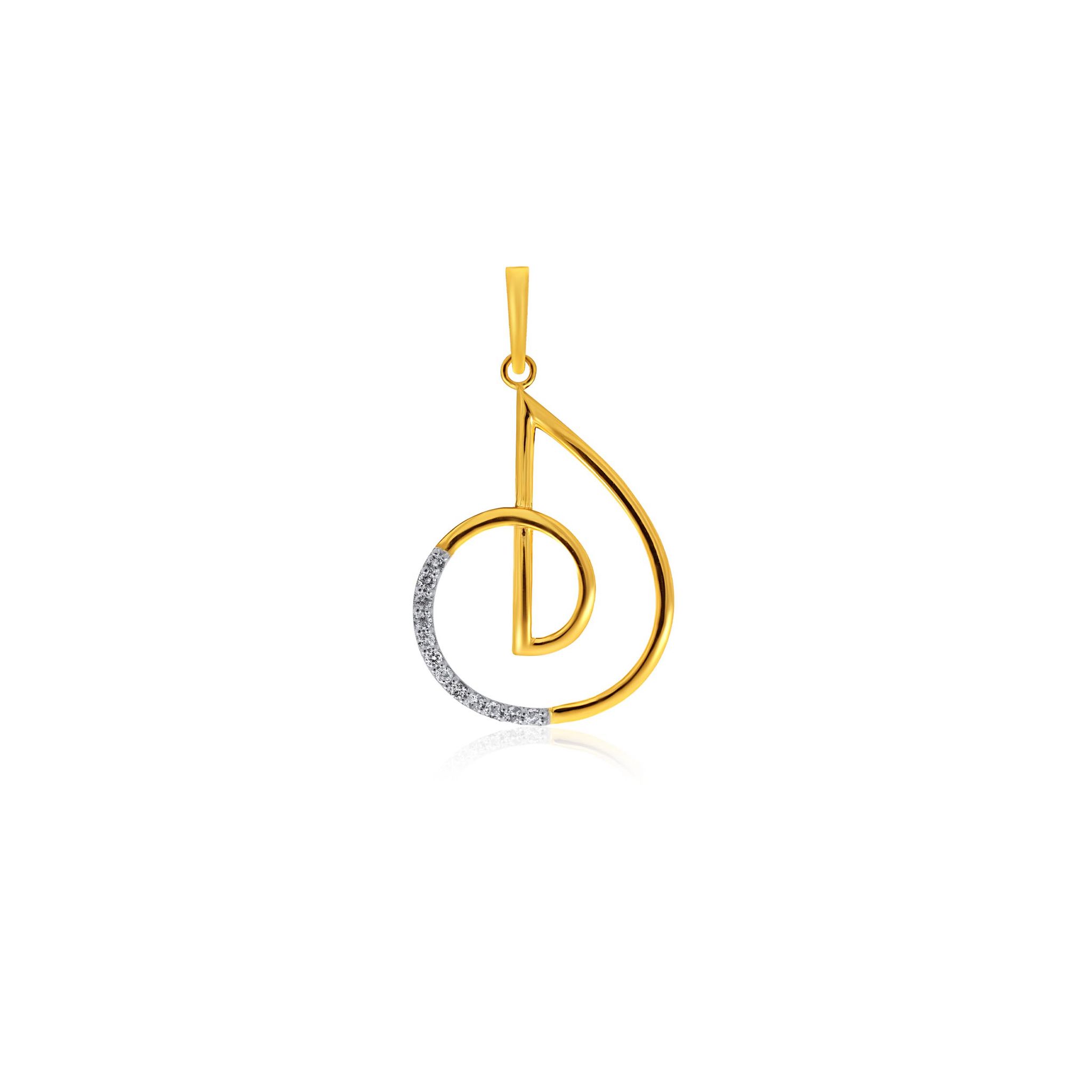 Senco Gold Dramatic Allure Diamond Pendant (2 gram / 0.11 Ct / HI-SI / 18K Yellow Gold)