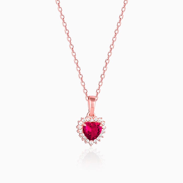 Rose Gold Take Me to Your Heart Pendant With Link Chain