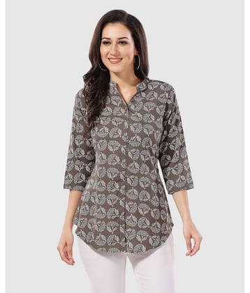 Meher Impex Women's Crepe A-Line Top ( Brown )