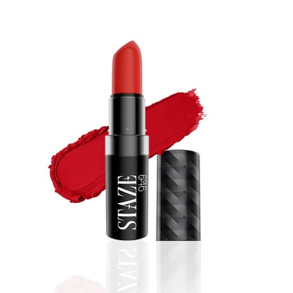 Staze 9to9 Velvet Kiss Lipstick | Matte + Intense Color Lipstick | 12H Long Stay | Moisturizing & Lightweight Formula | 04 Red Set Go | 3.8g Staze 9to9 Velvet Kiss Lipstick | Matte + Intense Color Lipstick | 12H Long Stay | Moisturizing & Lightweight For