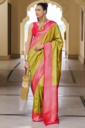 Green Woven Silk Saree