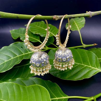 ZEVAR I Hoop Pearls Jhumki Earrings Set