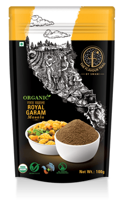 The Flavour Trail by Swani Organic Royal Garam Masala/ Multipurpose Masala, 100 Gm | Organically Farmed | Hygienically Processed | Pesticide-Free - Cinnamon, Cumin, Cardamom, Dried