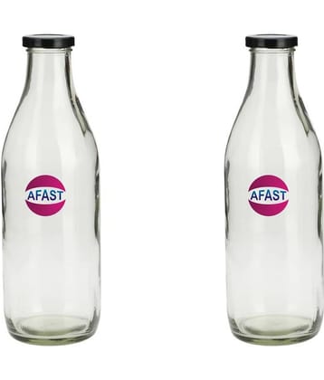 Somil Glass Storage Bottle, Transparent, Pack Of 2, 1000 ml