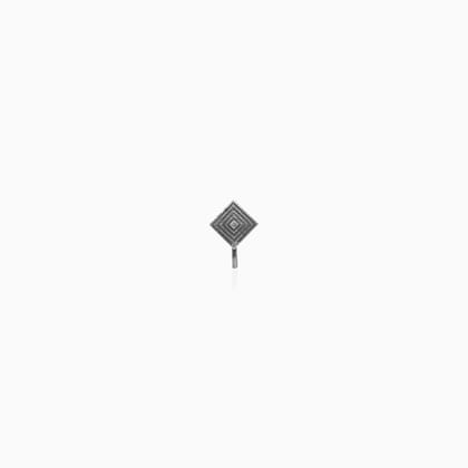 Oxidised Silver Square Nose Pin (Clip On)