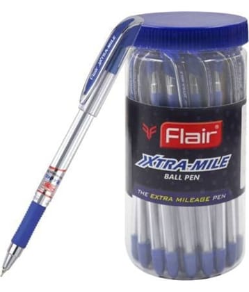 Flair Xtra Mile Ball Pen Jar - Tip Size 0.7 To 1 Mm Blue Ink, Set Of 25 Pen