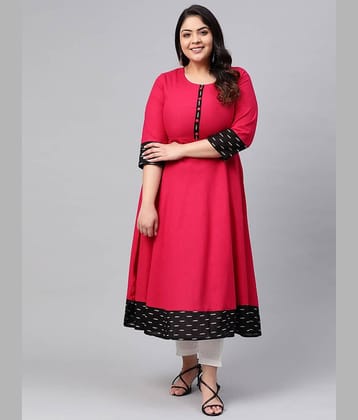 Estela - Red Cotton Blend Women's Anarkali Kurti ( Pack of 1 )