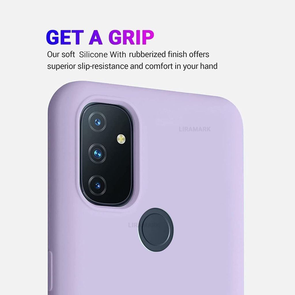 LIRAMARK Liquid Silicone Soft Back Cover Case for OnePlus Nord N100 5G / 1+Nord N100