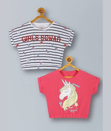 PLUM TREE Pack of 2 Girls 100% Cotton Top ( Pink )