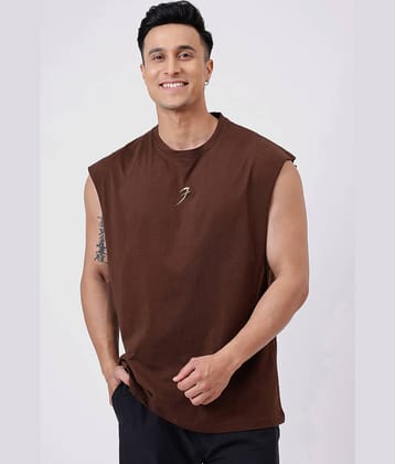 Fuaark Coffee Cotton Oversized Fit Men's Sports T-Shirt ( Pack of 1 )