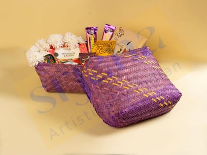 Srjana Handicraft Sitalpatti Square Basket