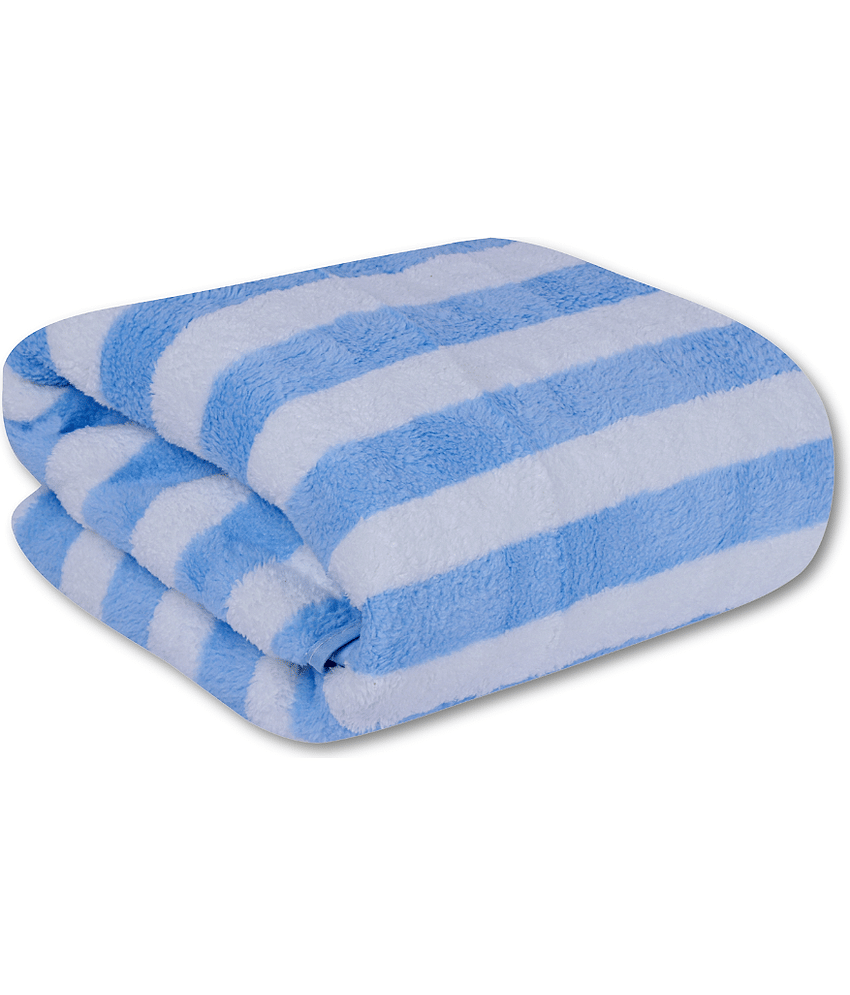 FEZORA Microfibre Striped 500 -GSM Bath Towel ( Pack of 1 ) - Sea Green
