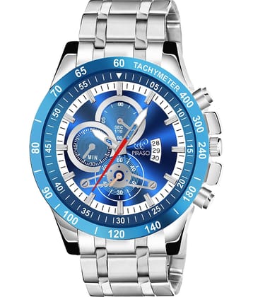 PIRASO Silver Stainless Steel Analog Men's Watch