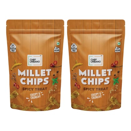 Chef Urbano Combo Chips Millets Spicy Treat Pouch 85 Gms Pack Of 2