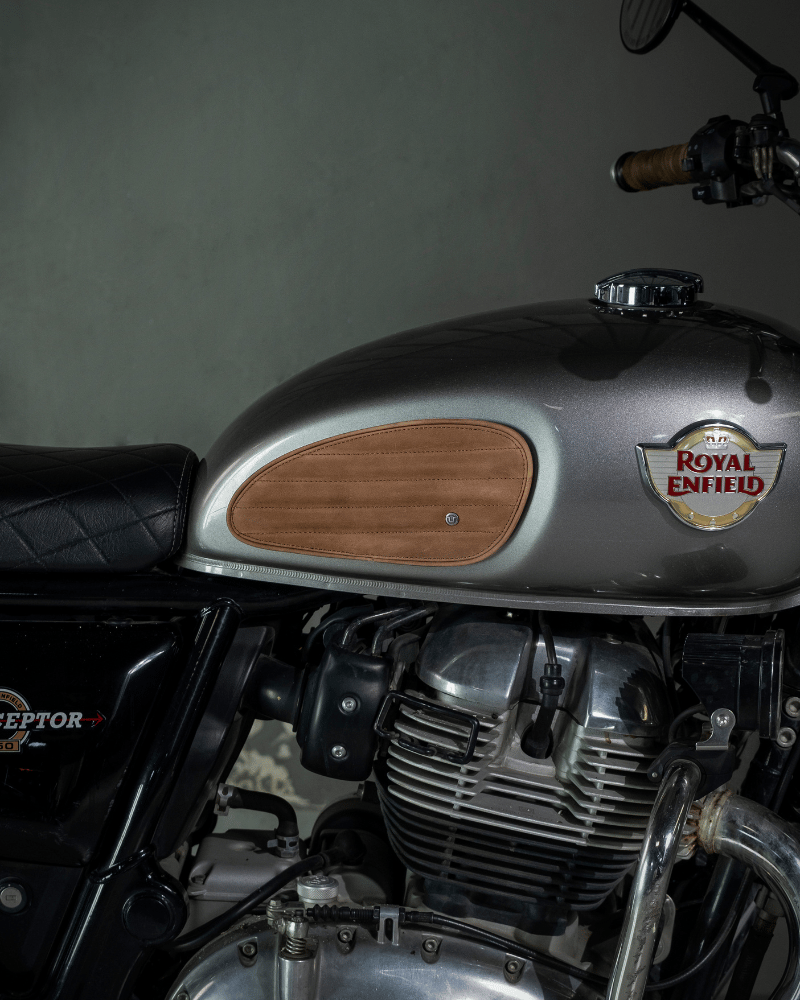 tank pads leather classic stripes-tobacco brown / in