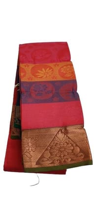 Orange MultiColor Silk Traditional Contrast Border Special Saree